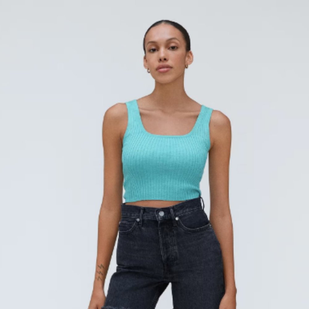 Everlane The Cotton-Merino Cami Deep Turquoise